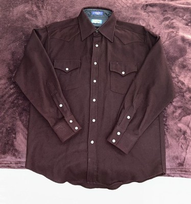 VTG 2004 Pendleton 100% Virgin Wool Pearl Snap Western Shirt/Field Jacket-M-NICE