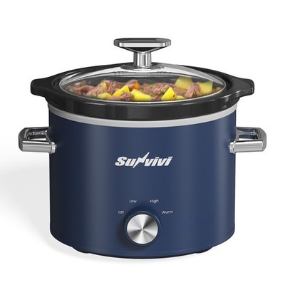 2 Quart Slow Cooker, Small Slow Cooker with Removable Ceramic Pot & 3 Heating...