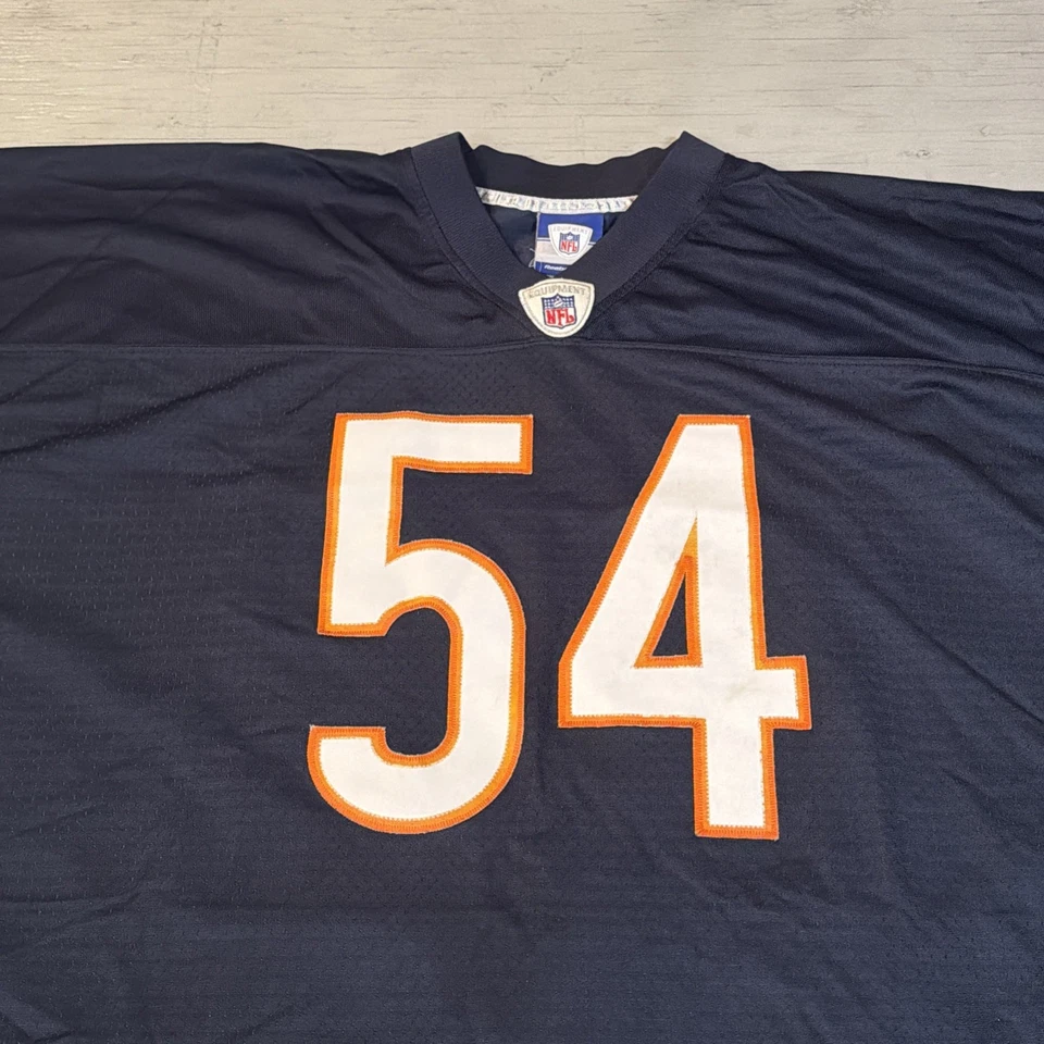 Camiseta de fútbol cosida Reebok NFL Brian Urlacher #54 Chicago Bears BSH talla 5XL Foto 4 de 4