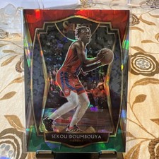 2020-21 Panini Select - Sekou Doumbouya #107 Red White Green Cracked Ice Prizm