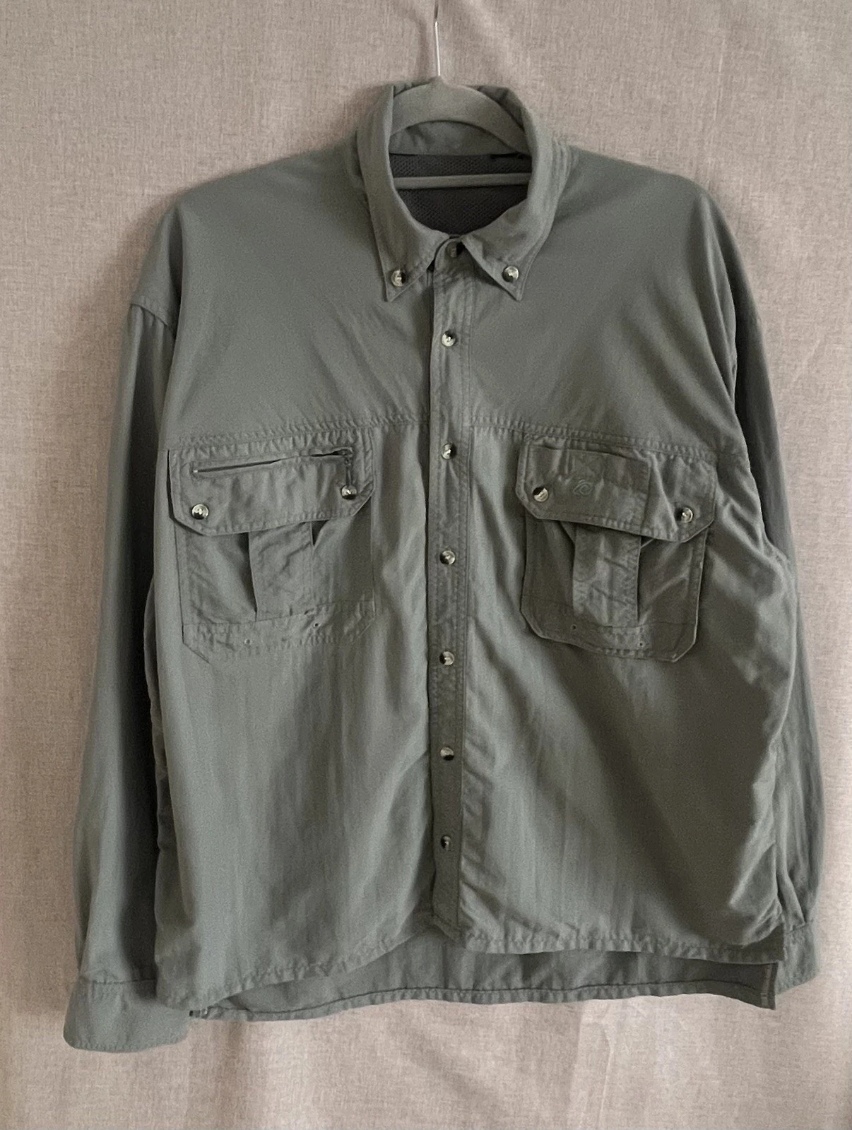 Craghoppers Fishing Shirt Green Outdoor Utility Hiking Hidden Security Pockets