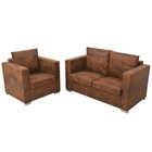 Canapés 2 pcs Cuir Daim Synthétique Fauteuil Mobilier Meuble de Salon vidaXL