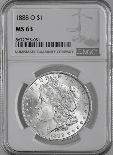 1888-O  $1  MORGAN SILVER DOLLAR  "NEW ORLEANS"  NGC MS63  #8672755-051