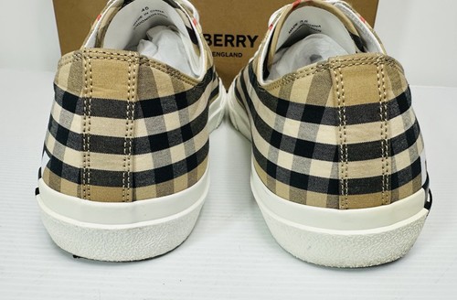 Burberry Larkhall Beige Check Canvas Logo Sneakers Size 45 - Picture 9 of 15