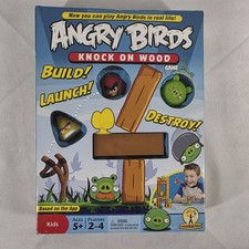 Angry Birds Knock On Wood Board Game Mattel 2010 100 Complete