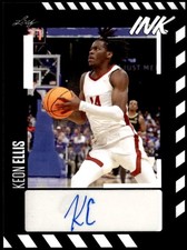 2023-24 Leaf Ink - Base Autographs White #BA-KE1 Keon Ellis E1