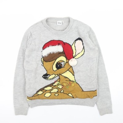 Grauer Pullover Pulli Damen UK Größe XS Disney
