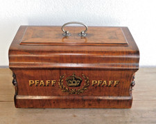vintage BOITE couvercle MEUBLE bois CACHE ancien MACHINE à COUDRE PFAFF K GMP GM