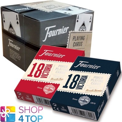 12 Decks Fournier 18 Victoria Plastic Coated Poker Spielkarten 6 Rot 6 Blau