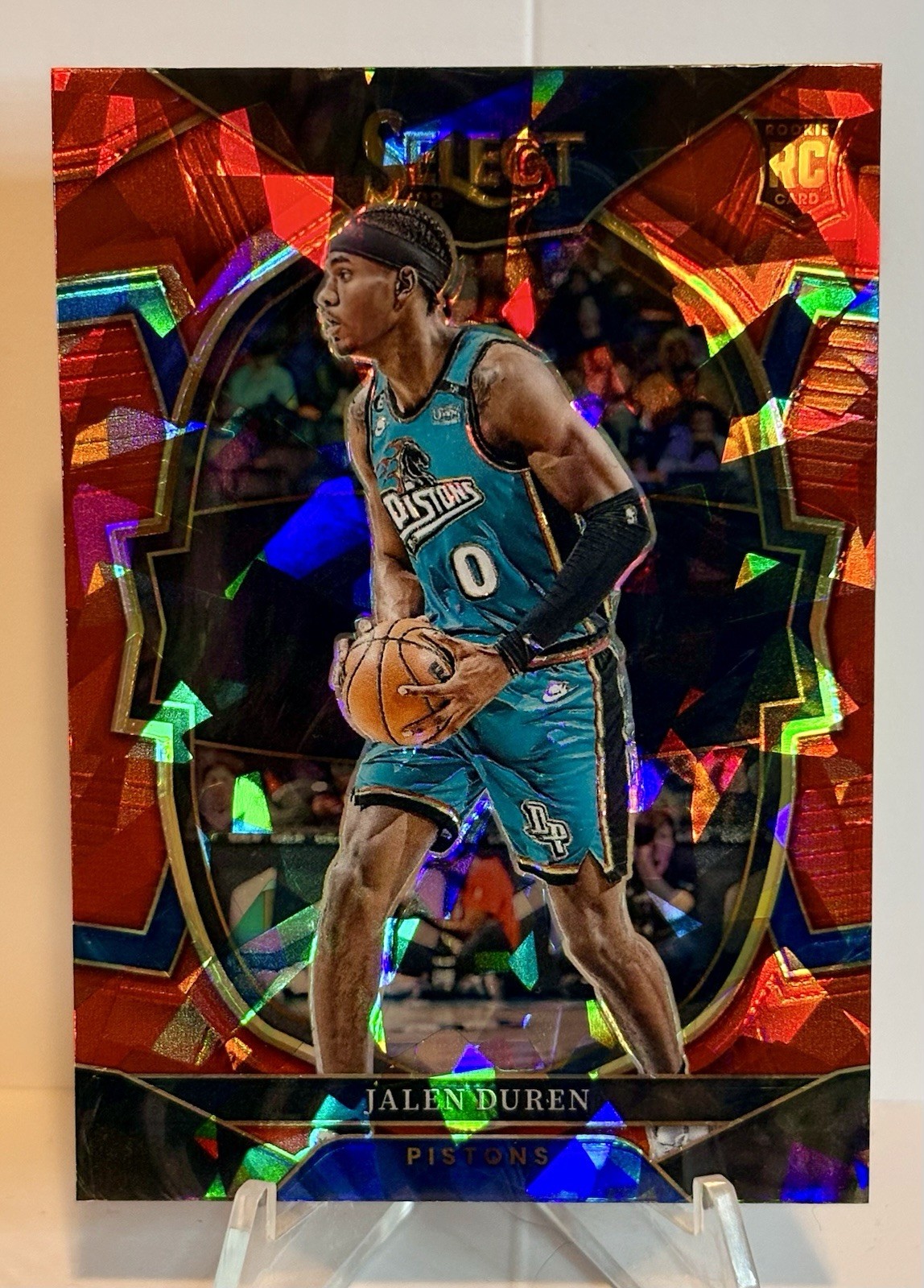 Jalen Duren 2022-23 Select RED CRACKED ICE PRIZM Rookie Card #98 RC Pistons