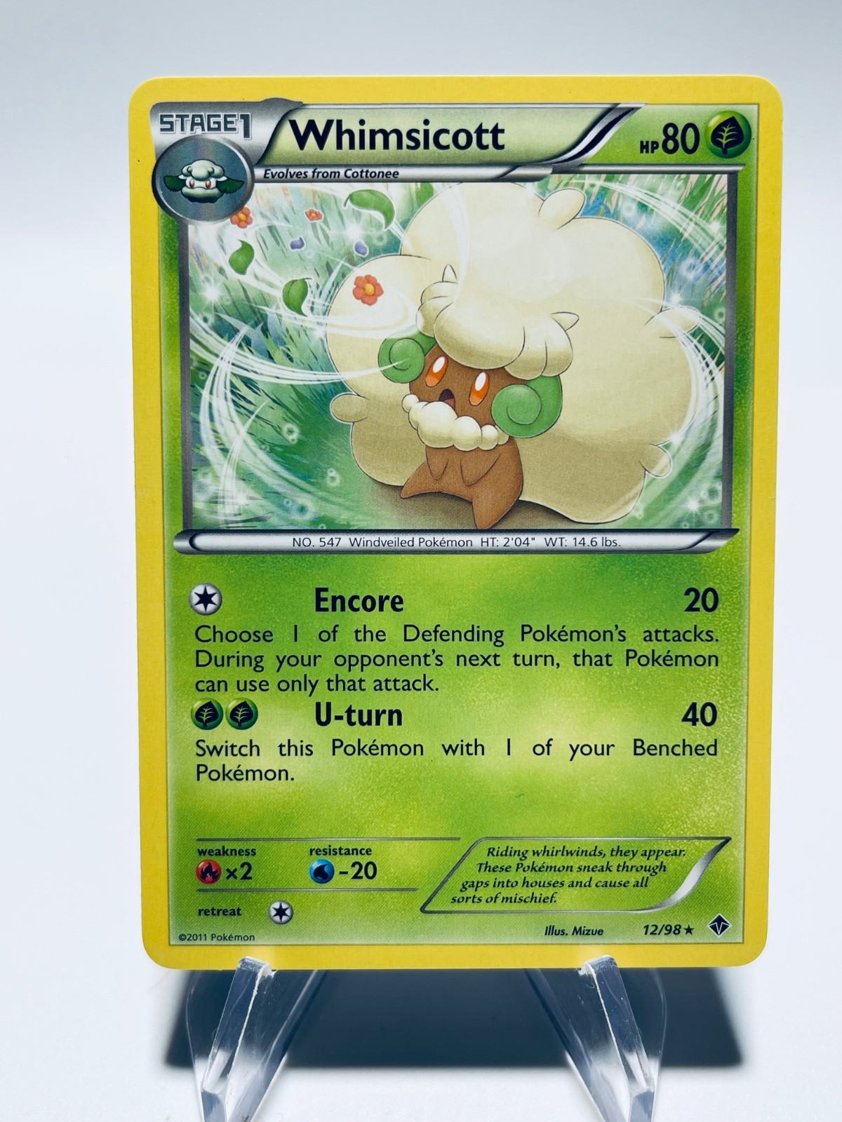 WHIMSICOTT 2011 Pokemon Emerging Powers  Rare POKÉMON 12/98