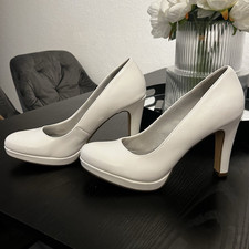 Tamaris Damen Pumps Leder Weiß EU 38 Blockab...
