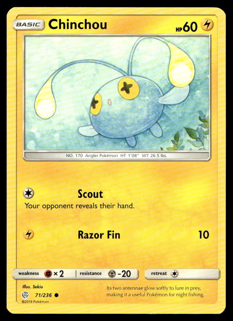 NM Chinchou [SM - Cosmic Eclipse 71/236] Common Pokemon TCG