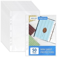 50 Pack 5.5x8.5 Inch Half Letter Size Protective Sheet Protectors for A5