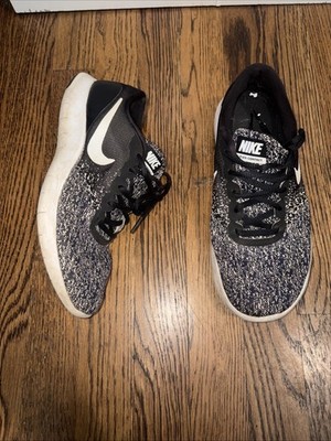 Nike Flex Contact Shoes Women's 8.5 Black Oreo Running Athletic Walking Sneakers