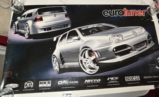 VW Golf GTi Silver Magazine Advertising Poster Euro Tuner