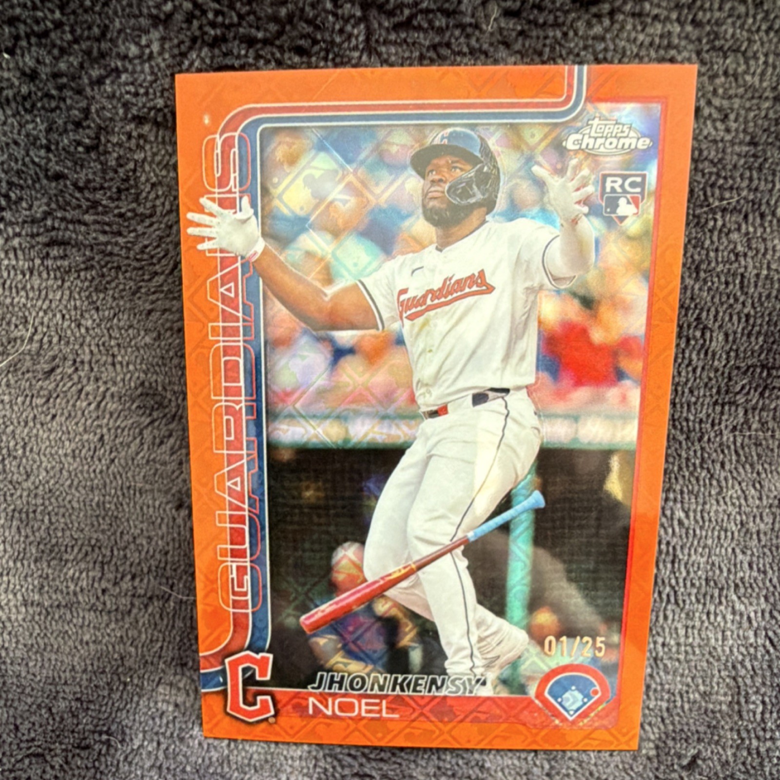 Topps 2025 Chrome Logofractor Jhonkensy Noel Rookie Orange /25 #291 Guardians