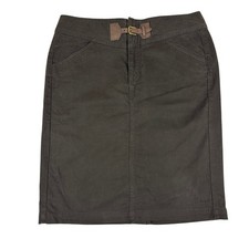 Lauren Ralph Lauren Brown Cotton Pencil Skirt Buckle Waist Size 10