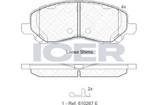 Icer Bremsbelagsatz Vorne Akebono-System für Fiat Doblo Kombi Peugeot ab 00->