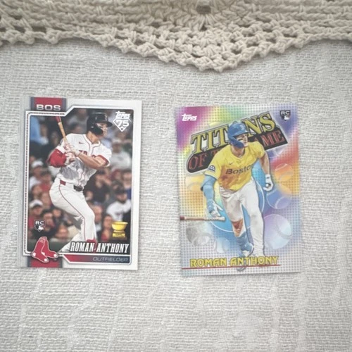 Topps 2026 Titans of the Game and Base Roman Anthony Rookie Card Lot (2)