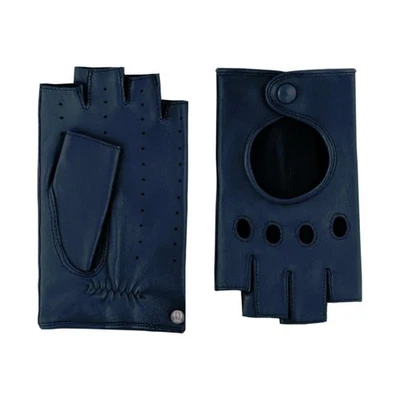 Roeckl Florenz Autofahrer Lederhandschuhe Damen Classic Navy Halbfingerhandschuh - Bild 1 von 3