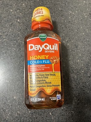Vicks DayQuil Severe Cold & Flu Medicine Maximum Strength Honey  12 fl oz 9/26