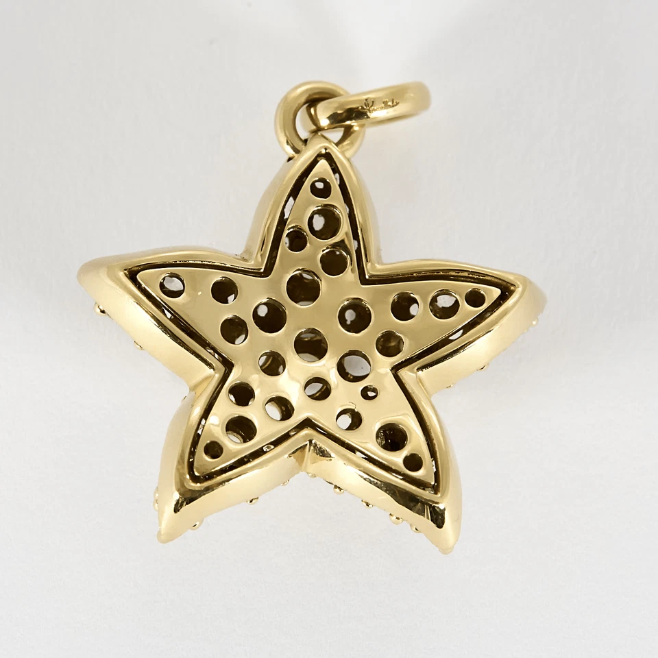 Pomellato- Sirène- Pendentif en or jaune, pierre de lune et topazes blanches - Photo 3/4