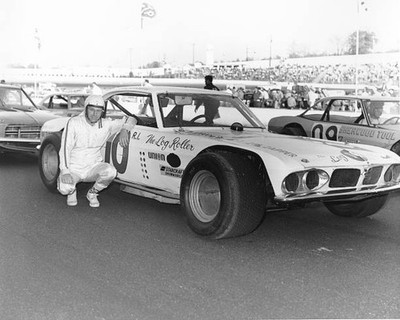 Old Large Photo Motor Racing Fred Desarro & His Modified Stock Car 1970 Nascar