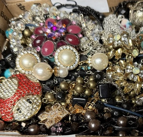 Vintage & Modern Some Signed Costume Jewelry Lot Full Small Priority Box # 63