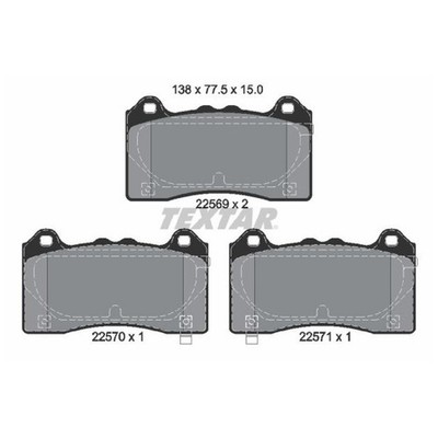 Textar Bremsbelagsatz Bremsklötze vorne G1FY2K021AA G1FY2K021AB 25043402