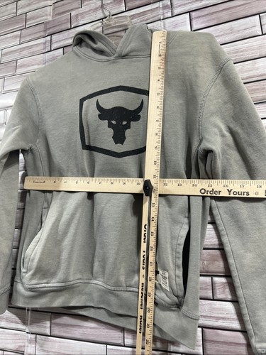 Under Armour Youth Boys L hoodie Project Rock Pullover sweatshirt grey distress - Picture 3 of 14