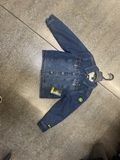John Deere Boys Denim Jacket 4/5T Button Front Logo Long Sleeve Pockets