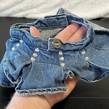 Build A Bear Skirt Blue Sequin Denim Ruffle Mini Jean Pleated Teddy Clothes