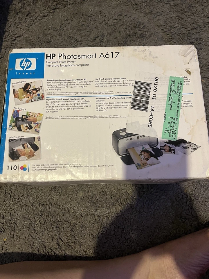 New HP Photosmart A617 Compact Photo Printer 5X7 4x6 Photos New Factory Sealed - Image 3 of 4