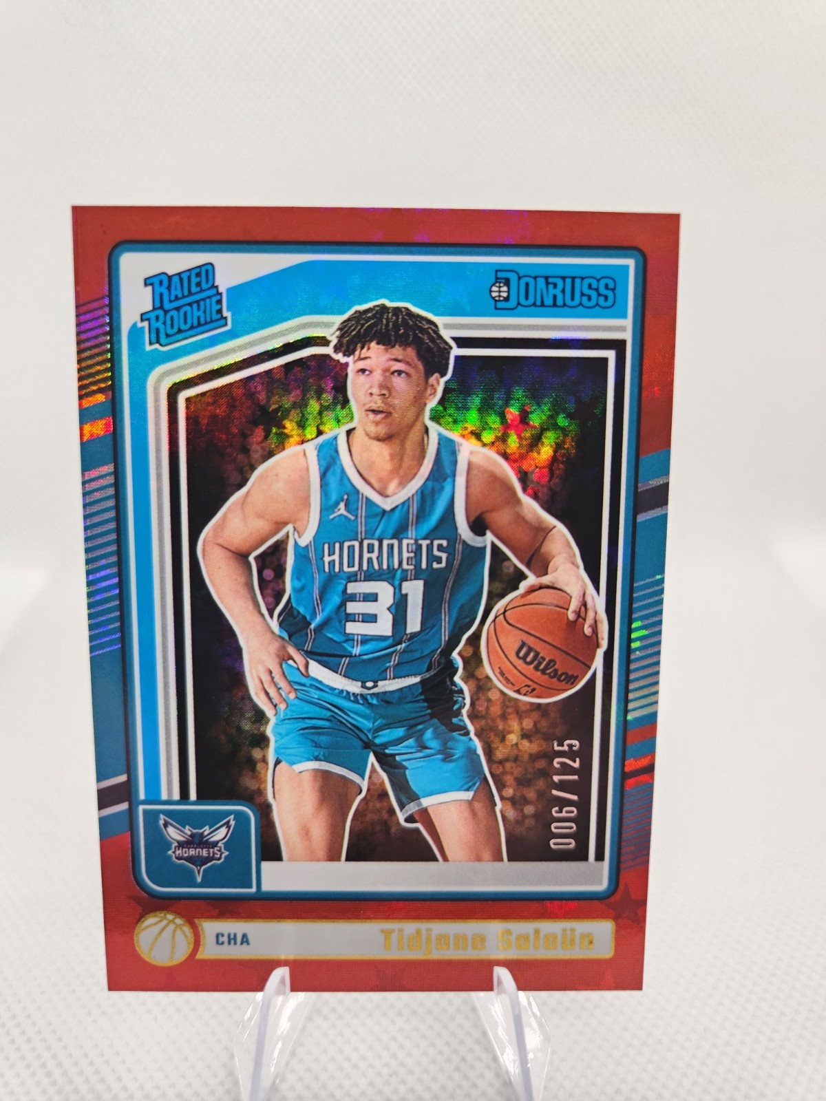 2024-25 Panini Donruss Tidjane Salaun #229 RC Rated Rookie Red Stars /125