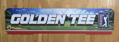 GOLDEN TEE PGA TOUR GOLF ARCADE GAME MARQUEE SIGN 47 X 11  MOUNTS ON TOP-NEW