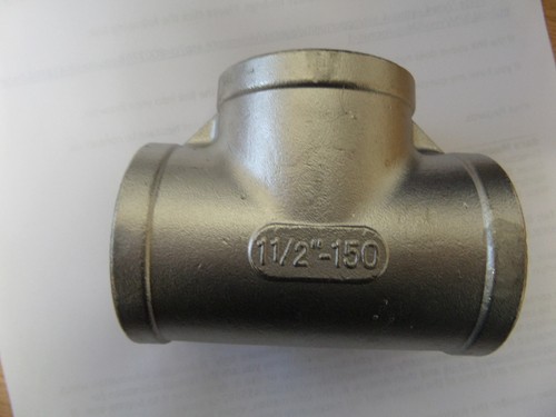 2.1/2" BSP Stainless Steel Pipe Fittings - Equal Tee - Picture 3 of 3