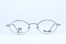 Oval WINDSOR 520 c.3 Vintage Eyeglasses Frame TITANIUM Silver-Gray Light-Weight