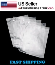 Clear Poly Bags 4-Mil Flat Open Top Plastic Packaging Packing Multiple Sizes