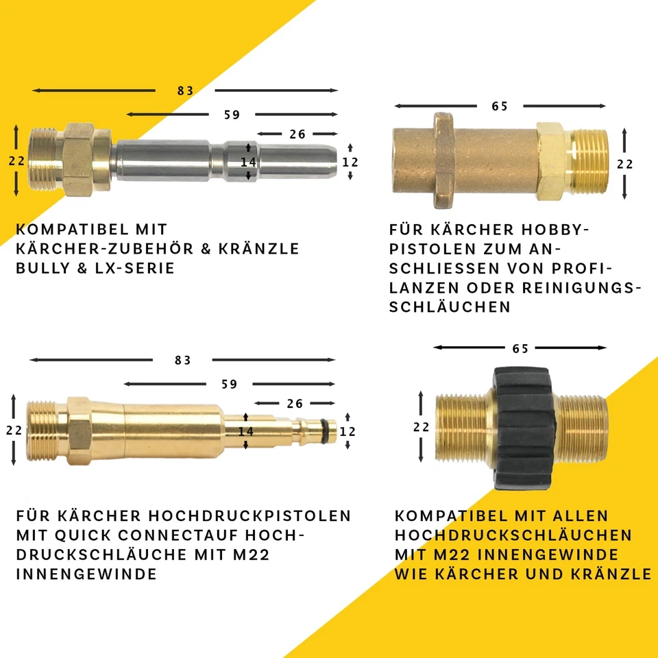 Set tubi pulizia tubi 30 m 7 pezzi PROFESSIONALI per Kärcher Kränzle HD HDS - Immagine 4 di 4