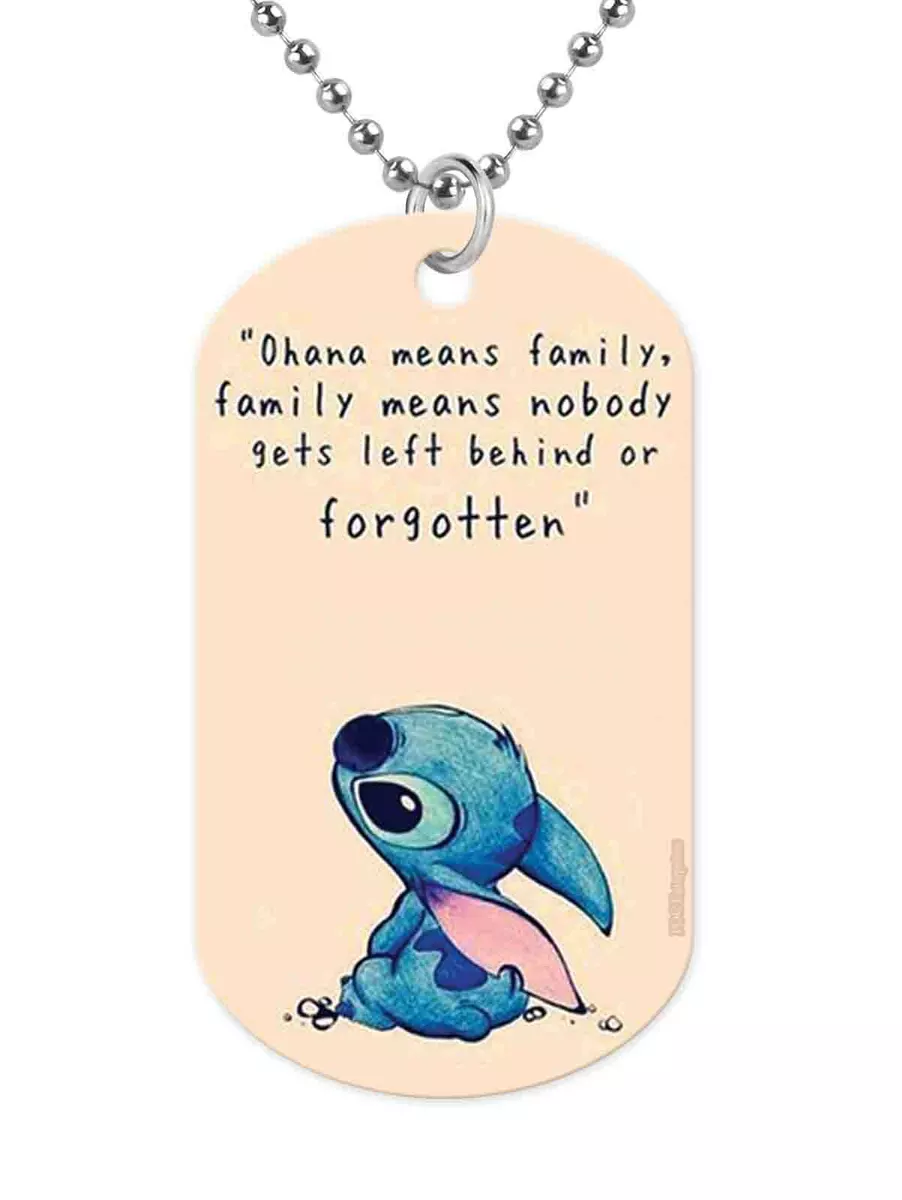 Lilo and Stitch Ohana Military ID Dog Tag Necklace with 27