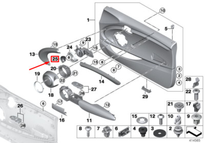 NEW OEM MINI CLUBMAN F54 FRONT DOOR OPENER SCREW COVER 51417419626  