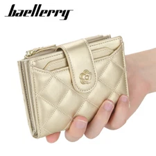 RFID Blocking Women Small Leather Wallet Credit Card Holder Mini Bifold Purse US