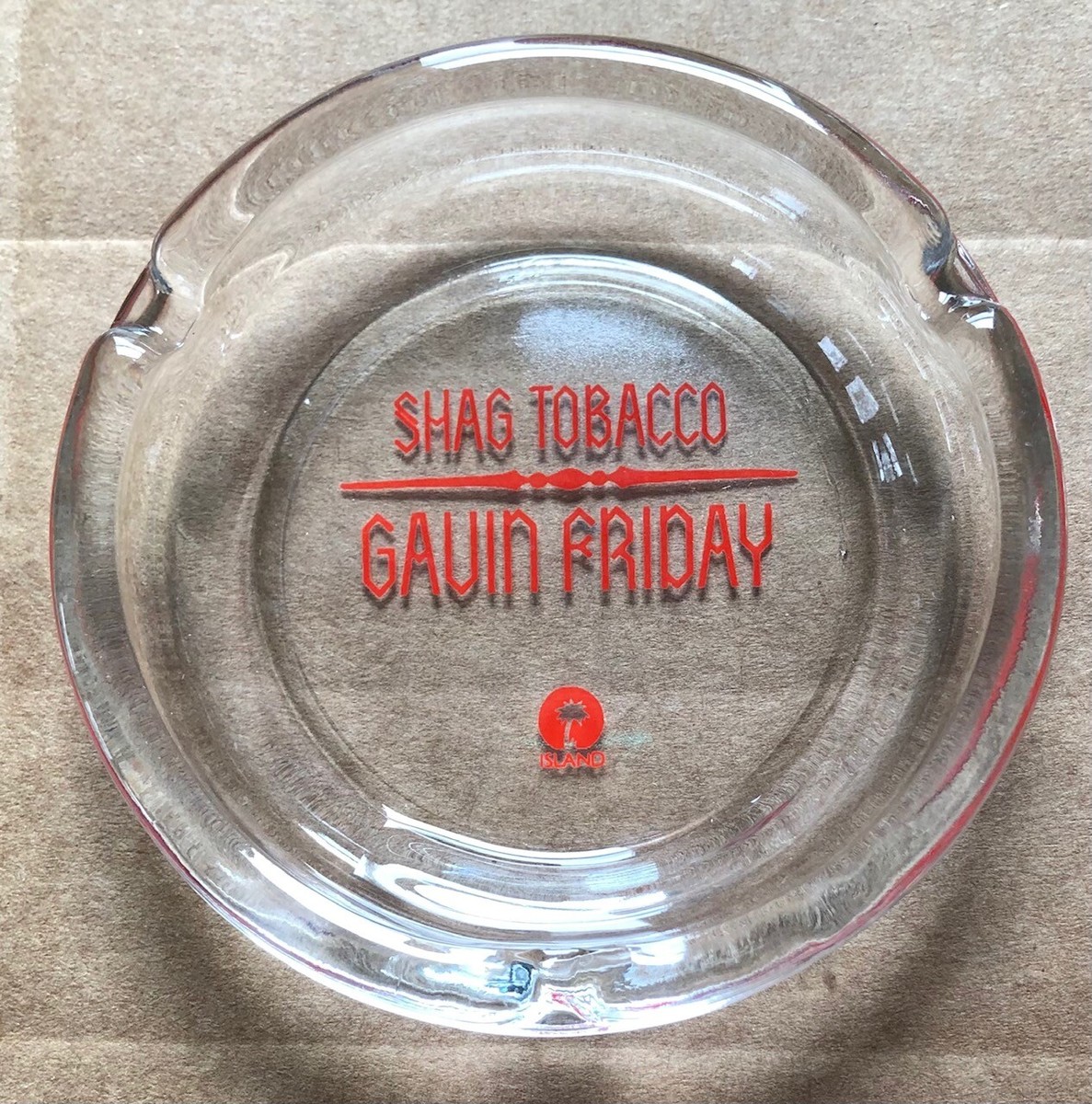 Gavin Friday - Shag Tobacco ULTRA RARE promo glass ashtray '95 - NEVER USED 