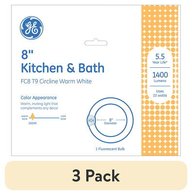 GE Fluorescent Tube Light Bulb, 32 Watt, Warm White, T9 Bulb G10Q Base, 1Pk