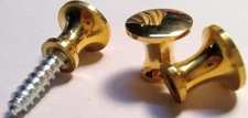 2 Small Solid Brass Knob for drawers/jewelry boxes.1/2 Inch Diameter.