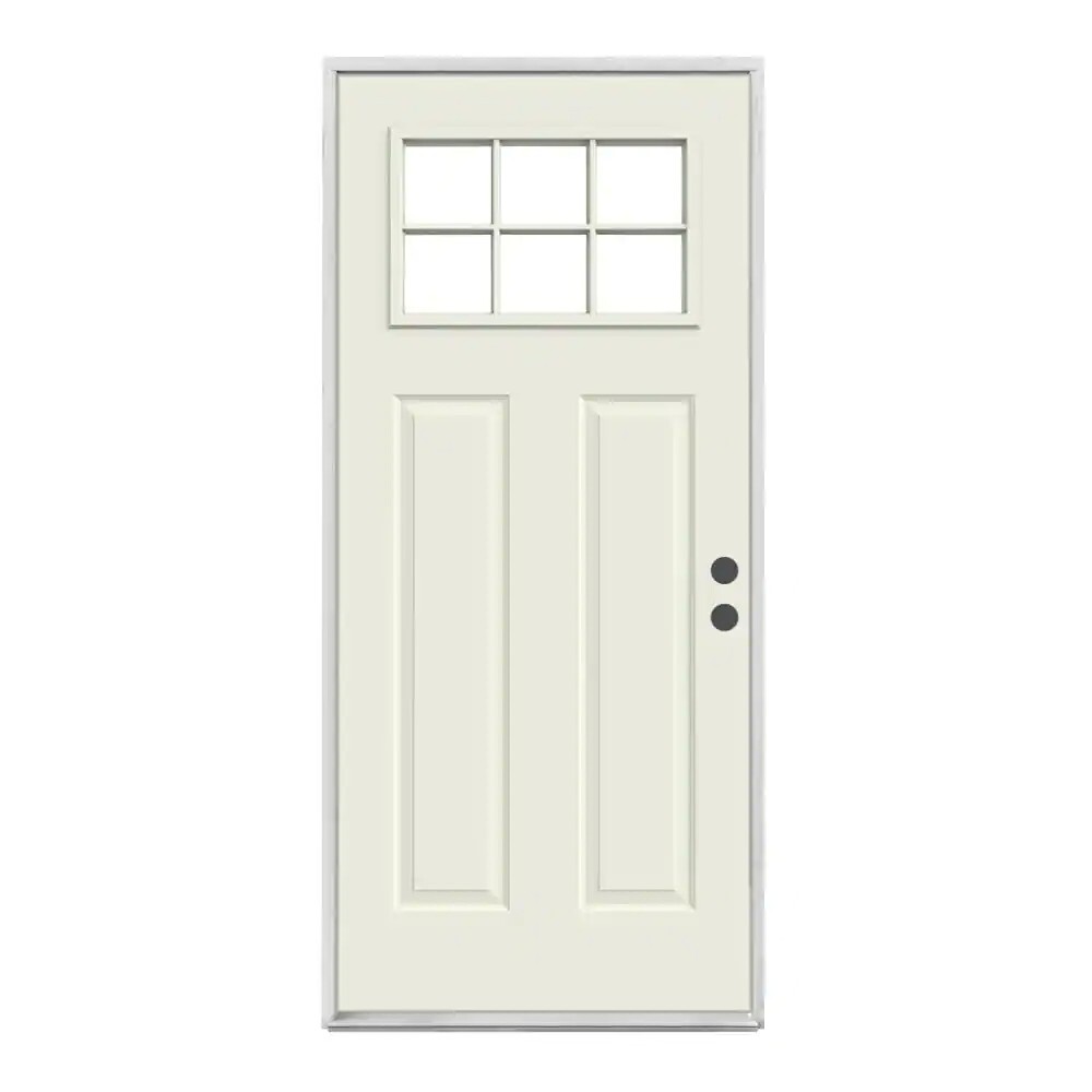 JELD-WEN O03489 Primed Steel Pre-hung Left-Hand Inswing Front Door