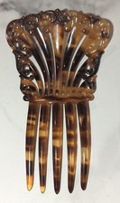 Victorian Era Hair Comb Faux Tortoise Shell Mantilla Comb Celluloid 5"