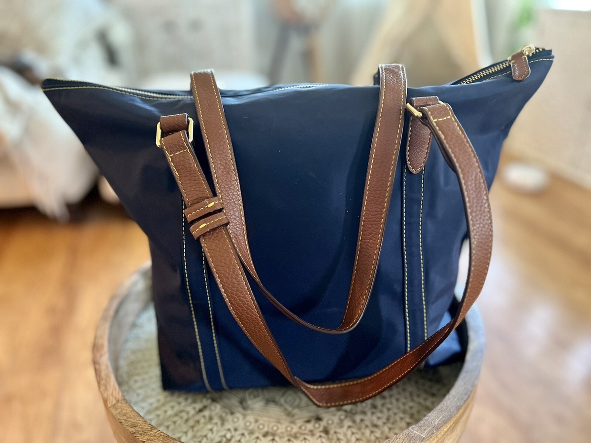 Ralph Lauren Tote Shoulder bag navy blue Nylon Double