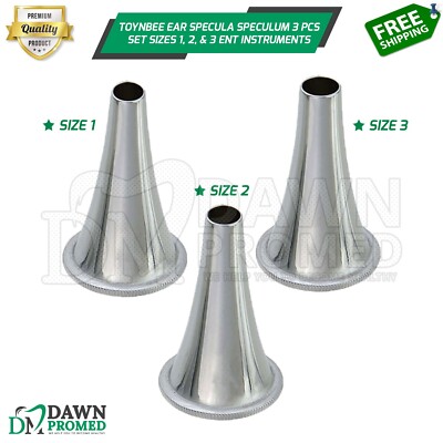 Toynbee Ear Specula Speculum 3 Pcs Set Sizes 1, 2, & 3 ENT Inst German Grade